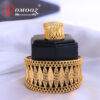 Romooz New Dubai Luxury Jewelery Bangle Bracelet With Ring Set Jewelry Open Cuff 18K Gold Plated Bangle And Ring Set